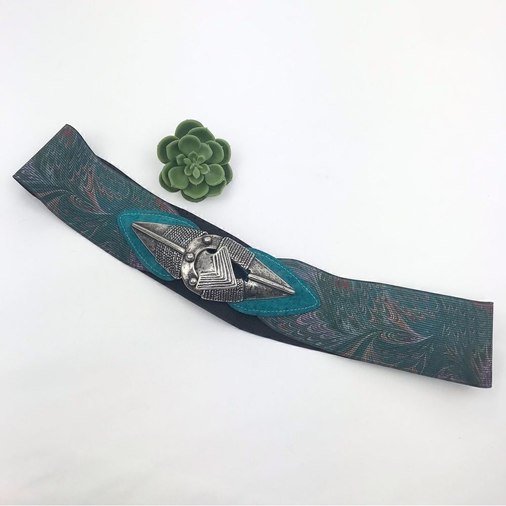 Omega Teal and Silver Women's Belt